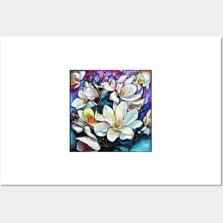 White magnolia Posters and Art